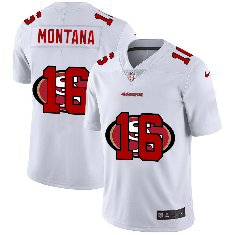 2020 New Men San Francisco 49ers #16 Montana white Limited NFL Nike jerseys->san francisco 49ers->NFL Jersey